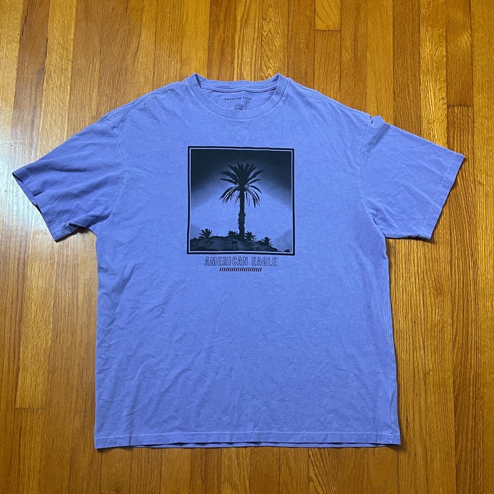 American Eagle Outfitters Lavender Palm Tree Tee